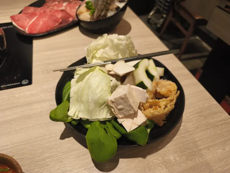 My vegetable choices at Giguo