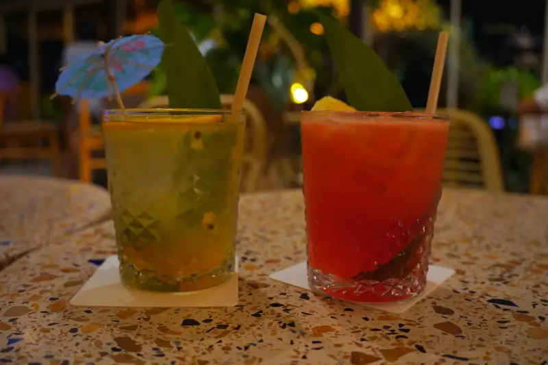 Tropical drinks at Waterfront